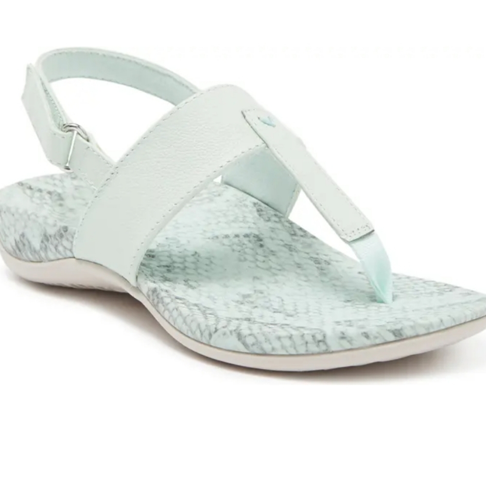 Vionic Tala Leather Sandal 10 Thong Strap Orthotic Comfort Podiatrist Contoured